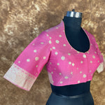 Thumbnail for Mann Mohanaa Pink Coloured Chanderi Broket Ready to Wear Blouse - kapda Tailor - Distacart