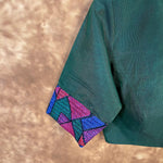 Thumbnail for Hari Bhari Zindagi Green Coloured Chanderi Ready to Wear Blouse - kapda Tailor - Distacart