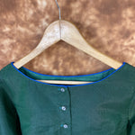 Thumbnail for Hari Bhari Zindagi Green Coloured Chanderi Ready to Wear Blouse - kapda Tailor - Distacart