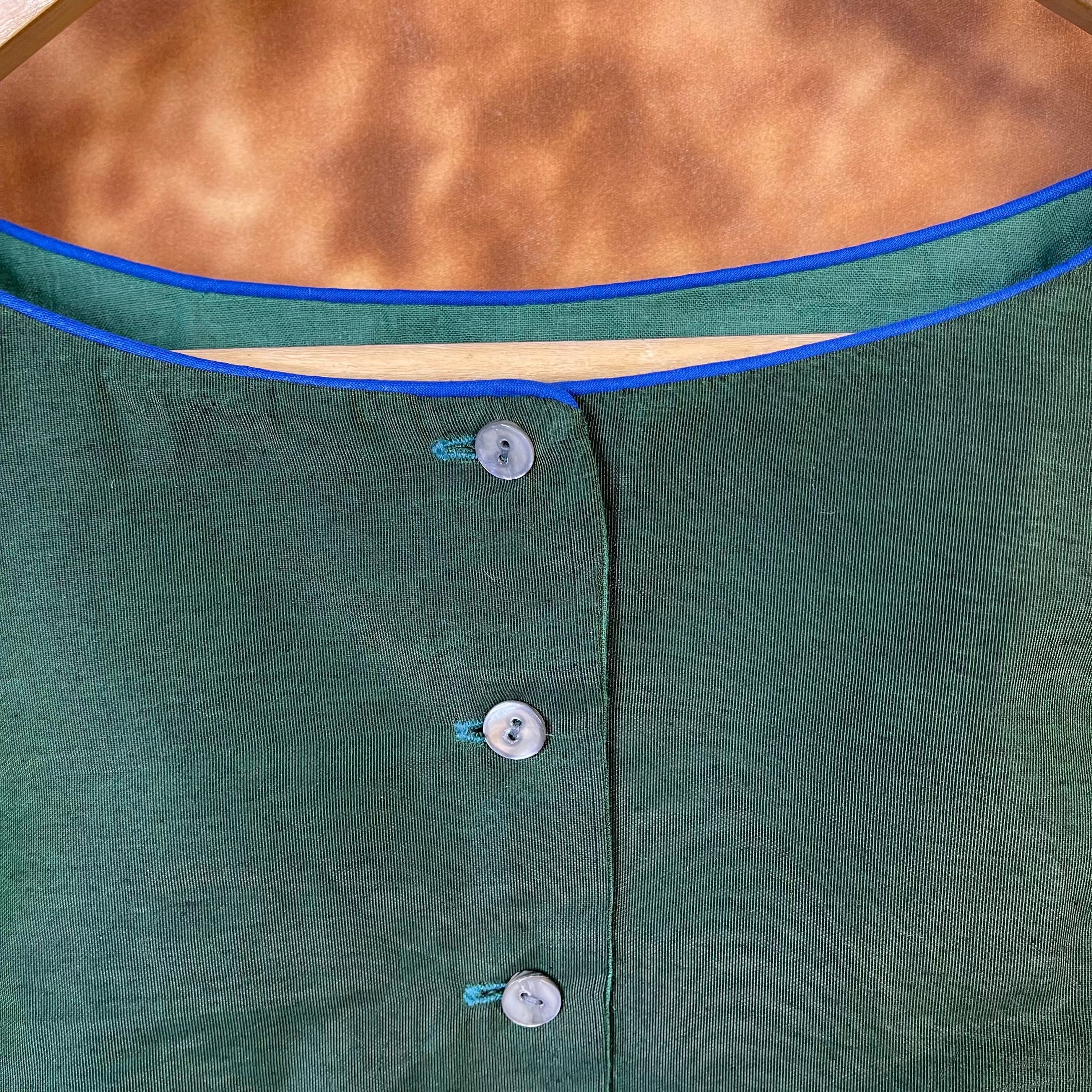 Hari Bhari Zindagi Green Coloured Chanderi Ready to Wear Blouse - kapda Tailor - Distacart