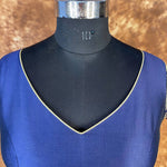Thumbnail for Trypan Blue Blue Coloured Silk / Broket Ready to Wear Blouse - kapda Tailor - Distacart