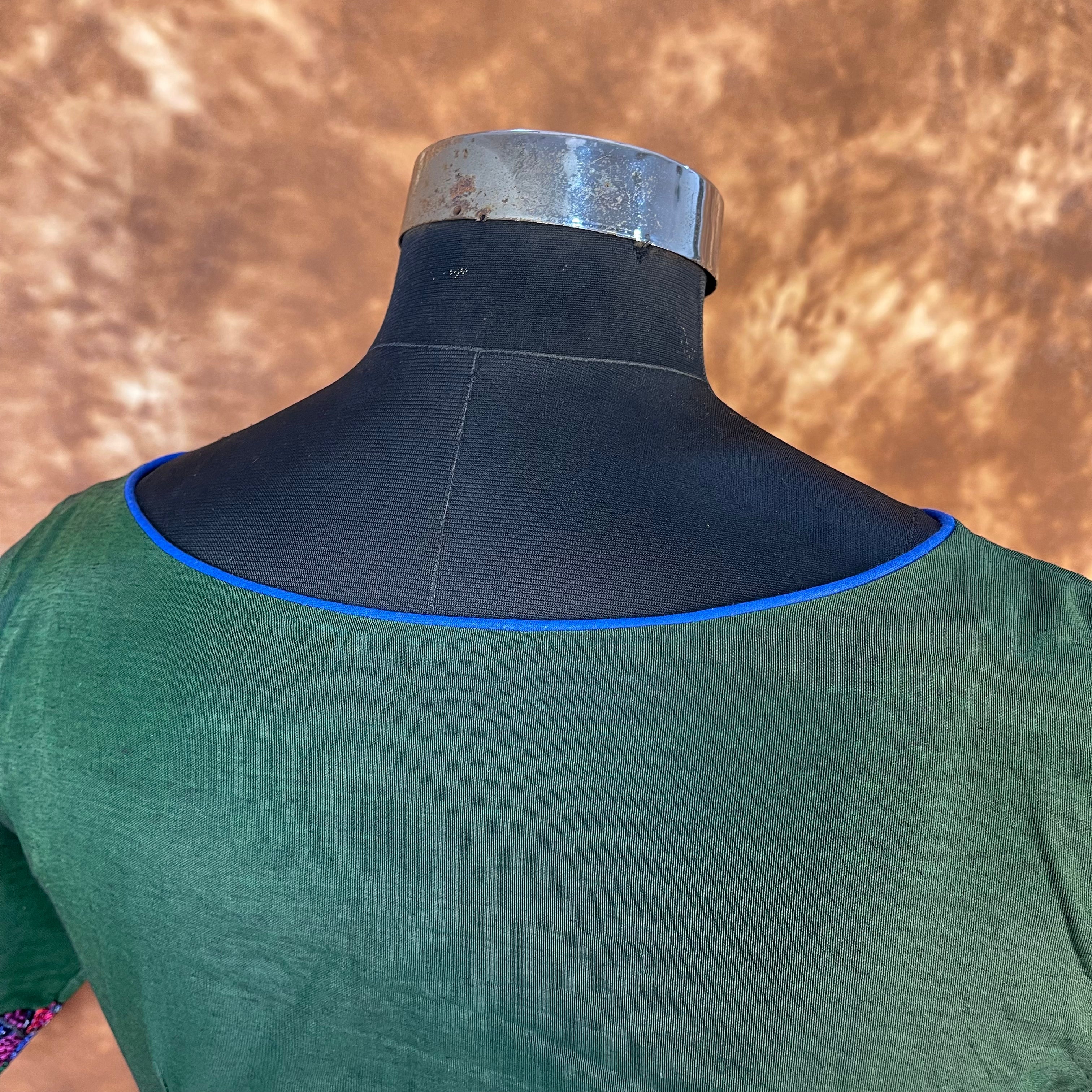 Hari Bhari Zindagi Green Coloured Chanderi Ready to Wear Blouse - kapda Tailor - Distacart