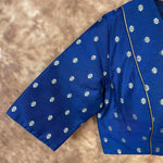 Thumbnail for Coral Jari Buta Blue Coloured Silk With Zari Buta Ready to Wear Blouse - kapda Tailor - Distacart
