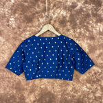 Thumbnail for Coral Jari Buta Blue Coloured Silk With Zari Buta Ready to Wear Blouse - kapda Tailor - Distacart