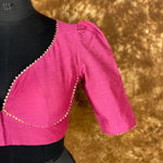 Thumbnail for Punchy Pink Pink Coloured Chanderi Silk Ready to Wear Blouse - kapda Tailor - Distacart