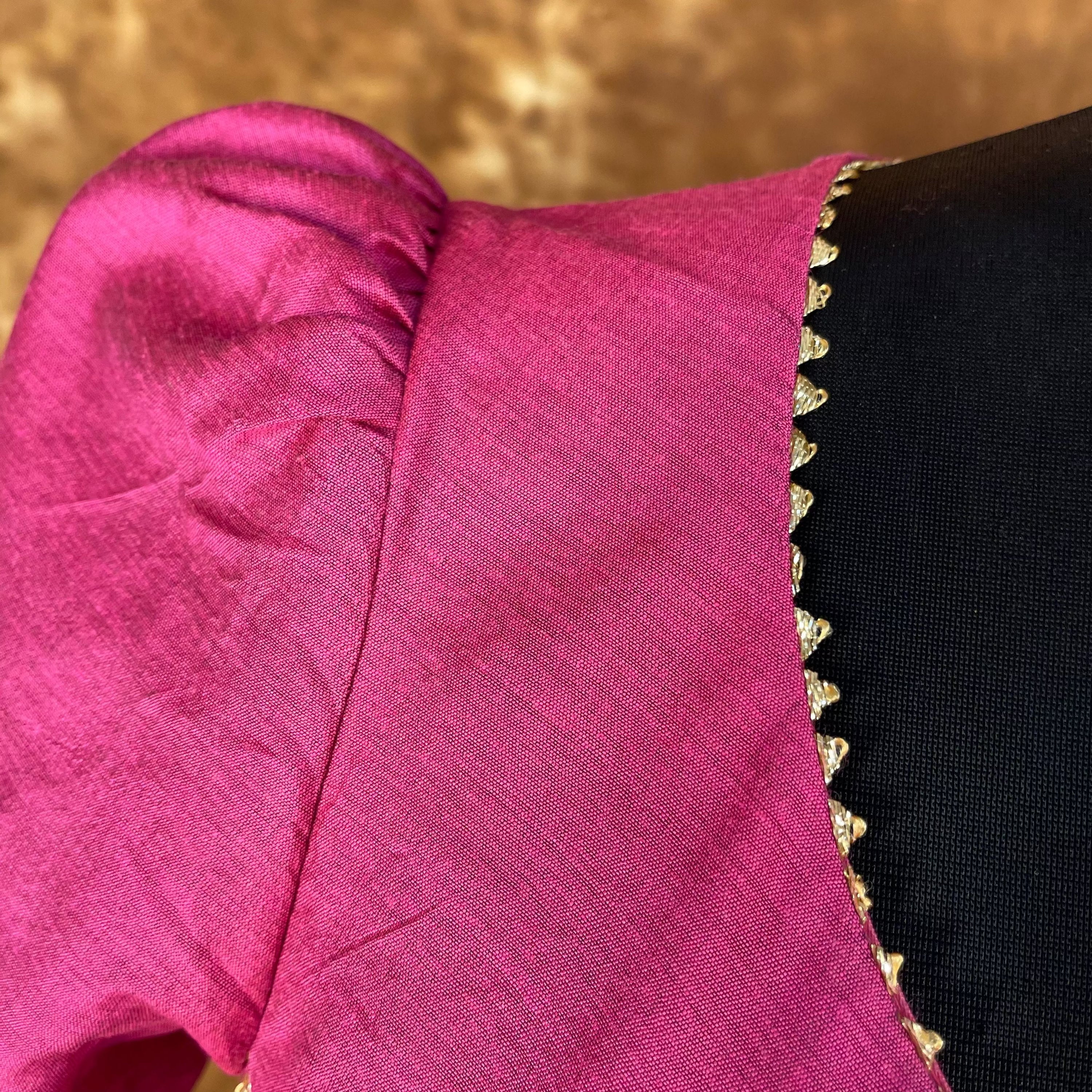 Punchy Pink Pink Coloured Chanderi Silk Ready to Wear Blouse - kapda Tailor - Distacart