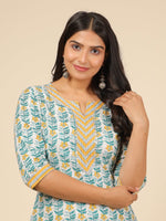 Thumbnail for Aramya Straight Soft Cotton Floral Print Women's Kurta - White - Distacart