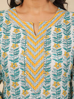 Thumbnail for Aramya Straight Soft Cotton Floral Print Women's Kurta - White - Distacart