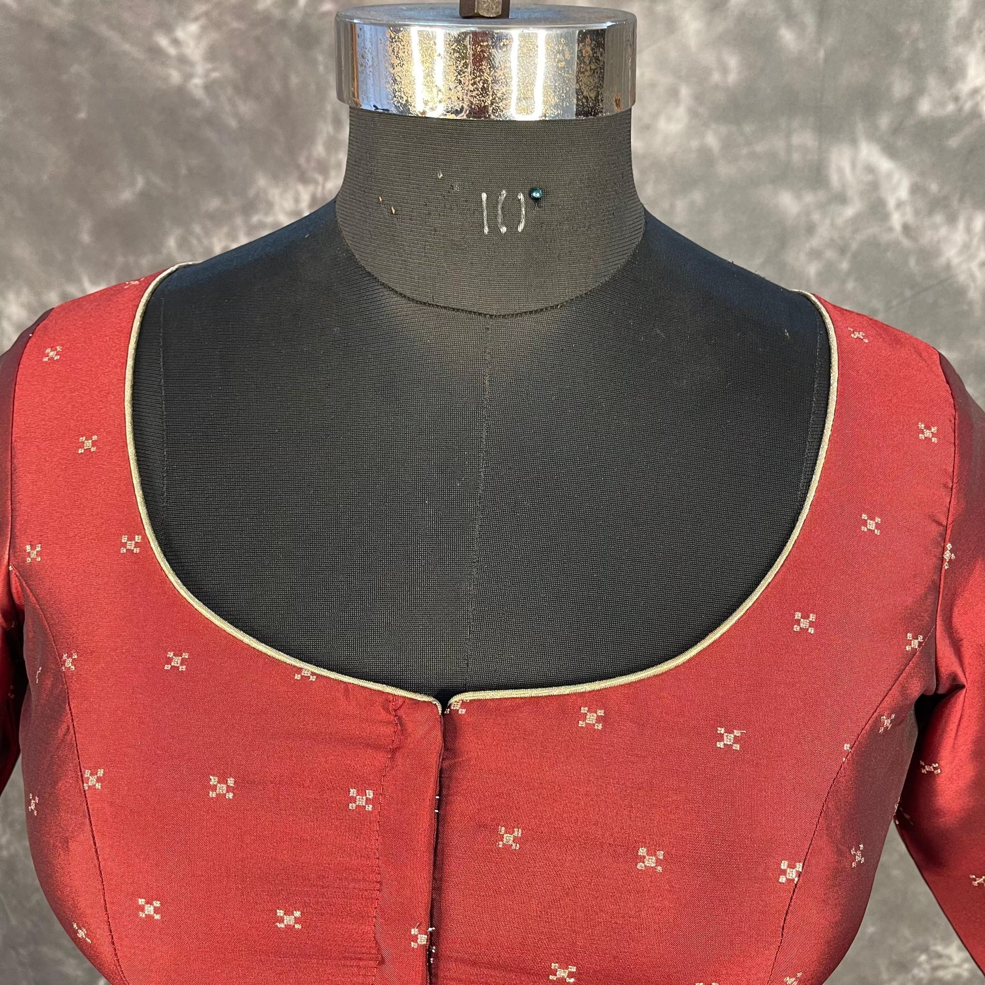 Matargashti Maroon Coloured Silk Ready to Wear Blouse - kapda Tailor - Distacart