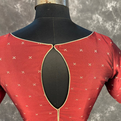 Matargashti Maroon Coloured Silk Ready to Wear Blouse - kapda Tailor - Distacart