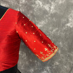 Thumbnail for Chaatak Laal Red Coloured Art Row Silk Ready to Wear Blouse - kapda Tailor - Distacart