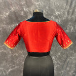 Thumbnail for Chaatak Laal Red Coloured Art Row Silk Ready to Wear Blouse - kapda Tailor - Distacart