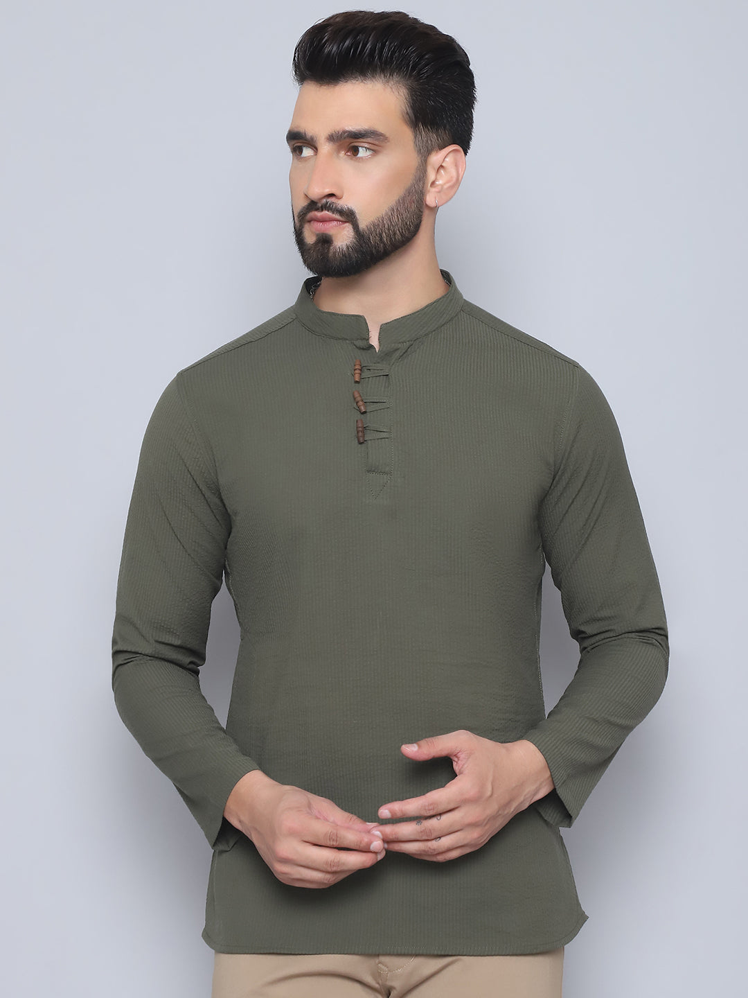 Even Apparels Men's Loop Wooden Button Kurta - Distacart