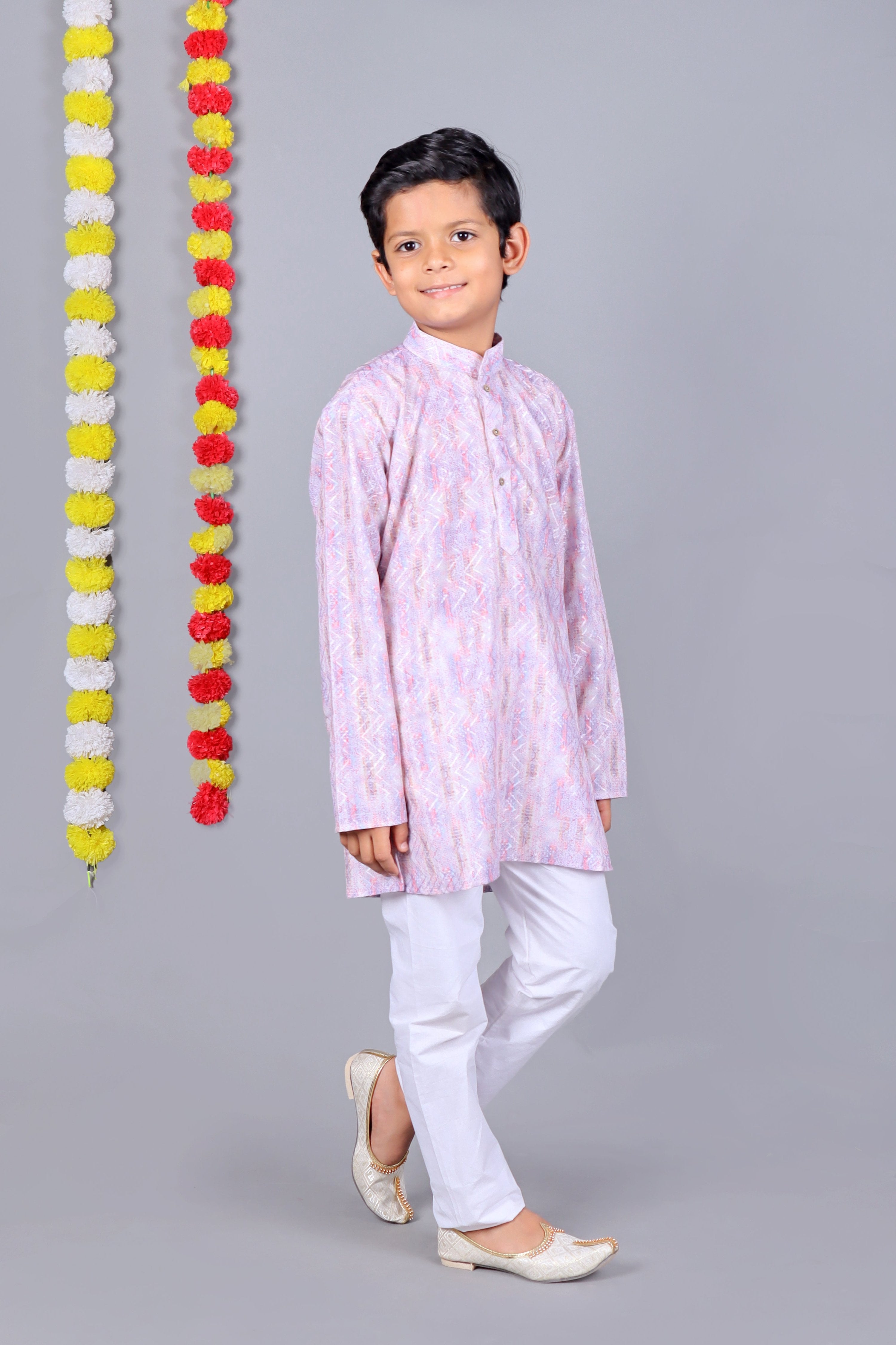 Bluesaanchi Light Purple Printed Kurta Set – Elegant & Classic for Your Little One - Distacart
