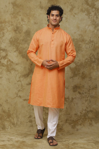 Bluesaanchi Men's Checkered Cotton Kurta Set - Distacart
