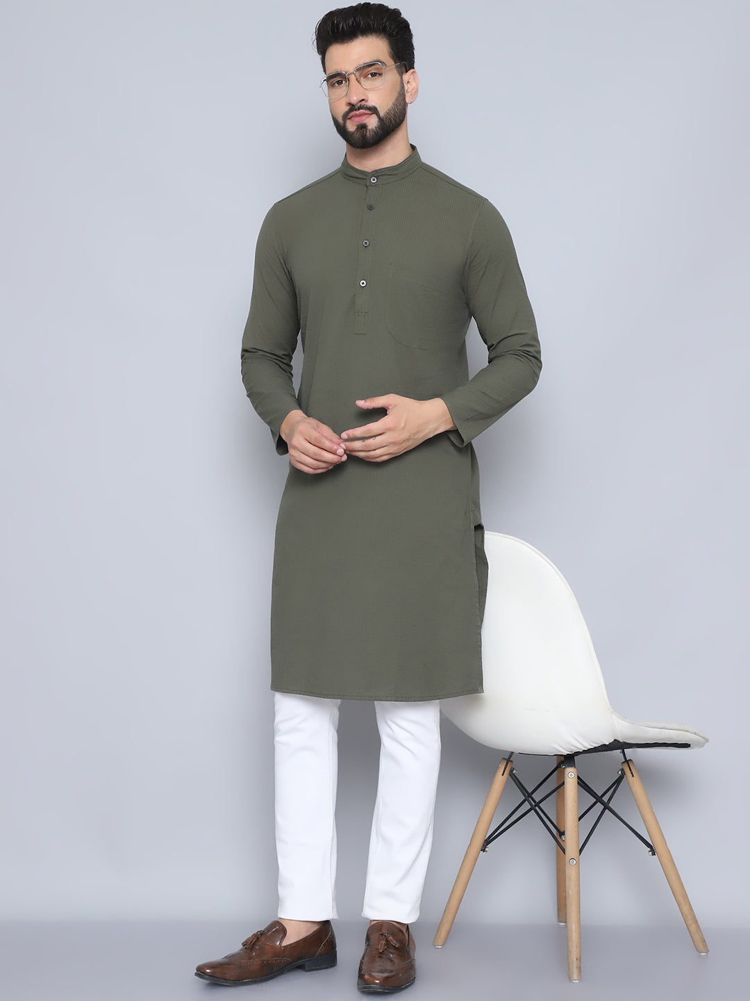 Even Apparels Men's Pure Cotton Green Kurta - Distacart
