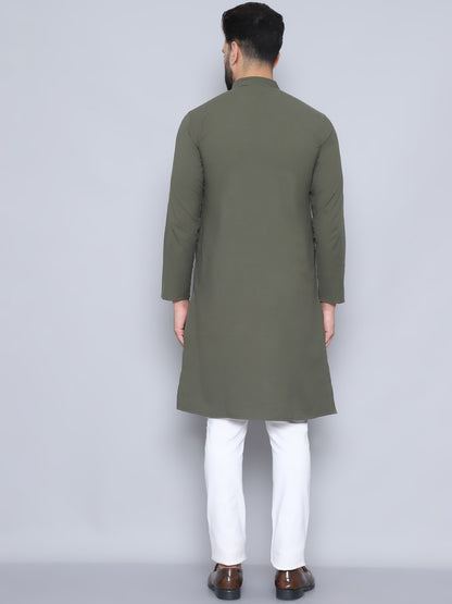 Even Apparels Men's Pure Cotton Green Kurta - Distacart