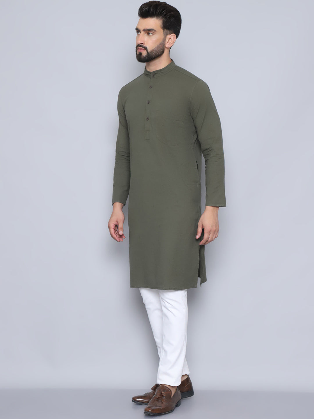 Even Apparels Men's Pure Cotton Green Kurta - Distacart