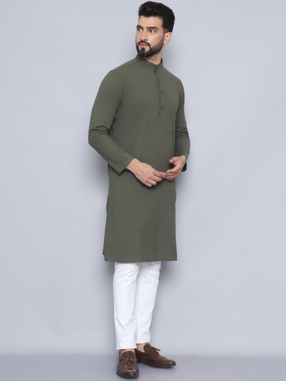 Even Apparels Men's Pure Cotton Green Kurta - Distacart