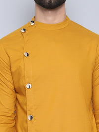 Thumbnail for Even Apparels Men's Pure Cotton Yellow Sherwani Kurta