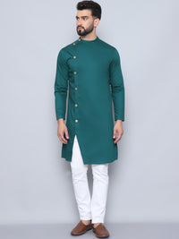 Thumbnail for Even Apparels Men's Pure Cotton Green Sherwani Kurta
