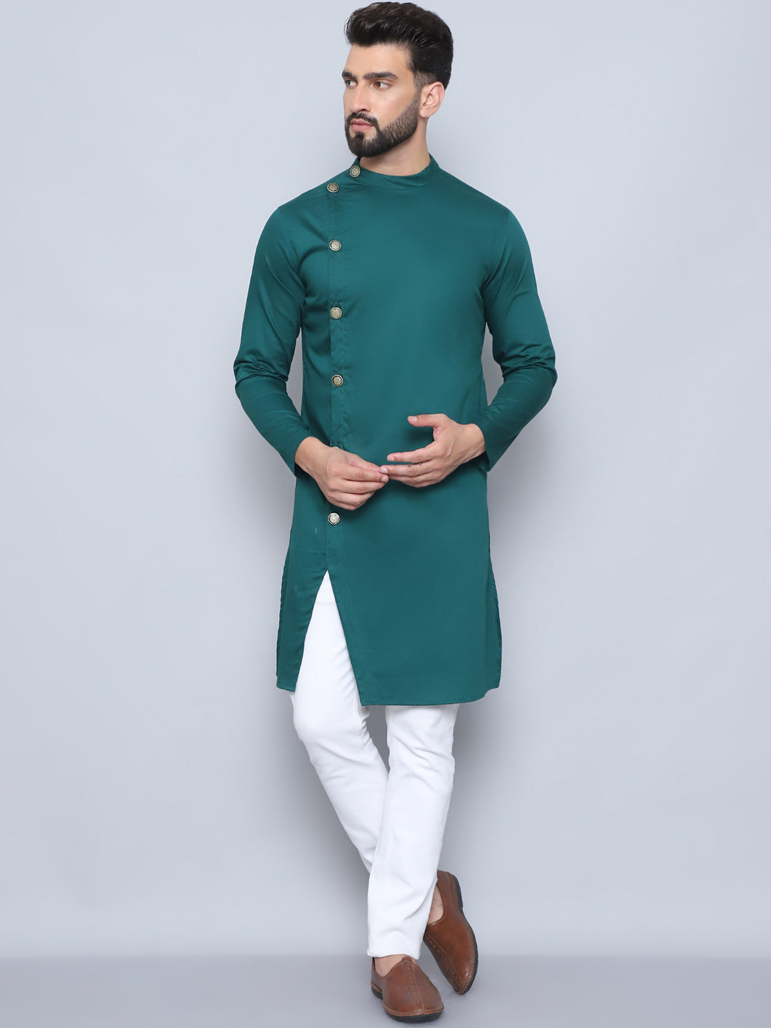 Even Apparels Men's Pure Cotton Green Sherwani Kurta - Distacart