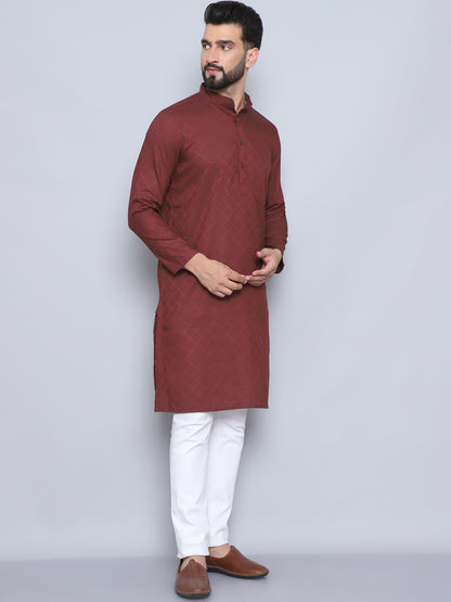 Even Apparels Men's Pure Cotton Maroon Kurta - Distacart