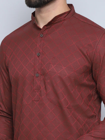 Even Apparels Men's Pure Cotton Maroon Kurta - Distacart