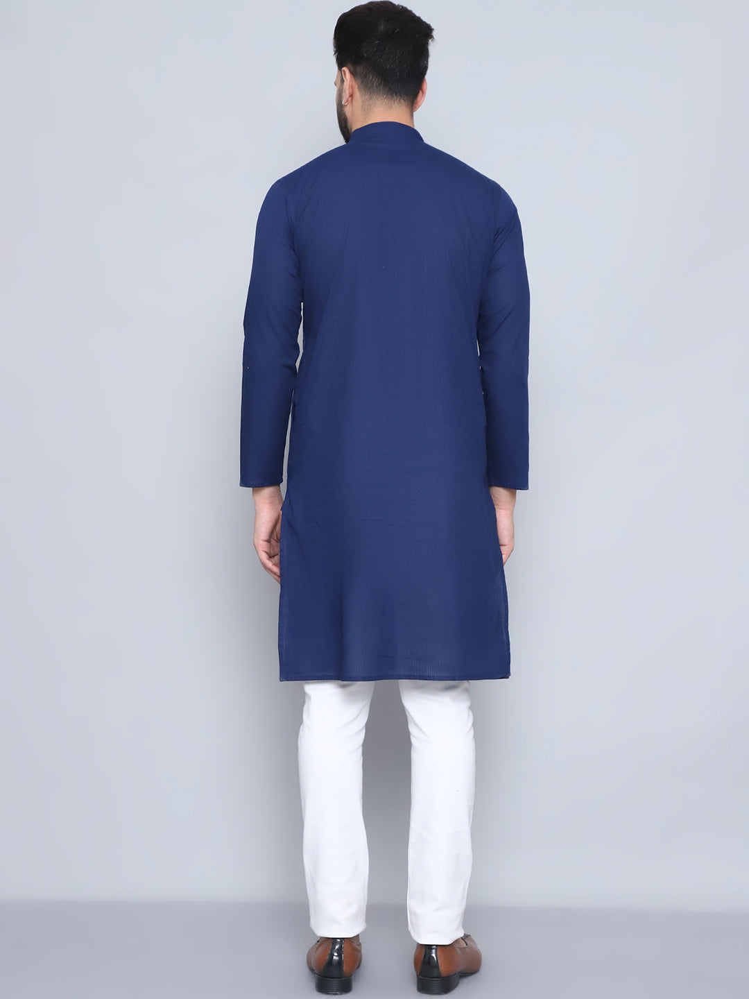 Even Apparels Men's Pure Cotton Blue Kurta - Distacart