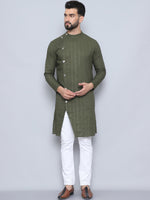 Thumbnail for Even Apparels Men's Pure Cotton Green Sherwani Kurta - Distacart