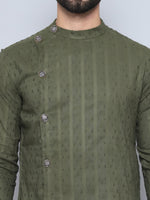 Thumbnail for Even Apparels Men's Pure Cotton Green Sherwani Kurta - Distacart