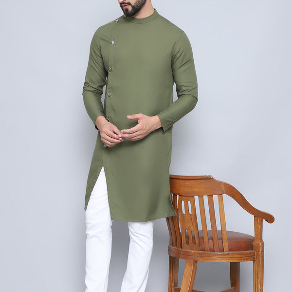 Even Apparels Men's Pure Cotton Green Sherwani Kurta - Distacart