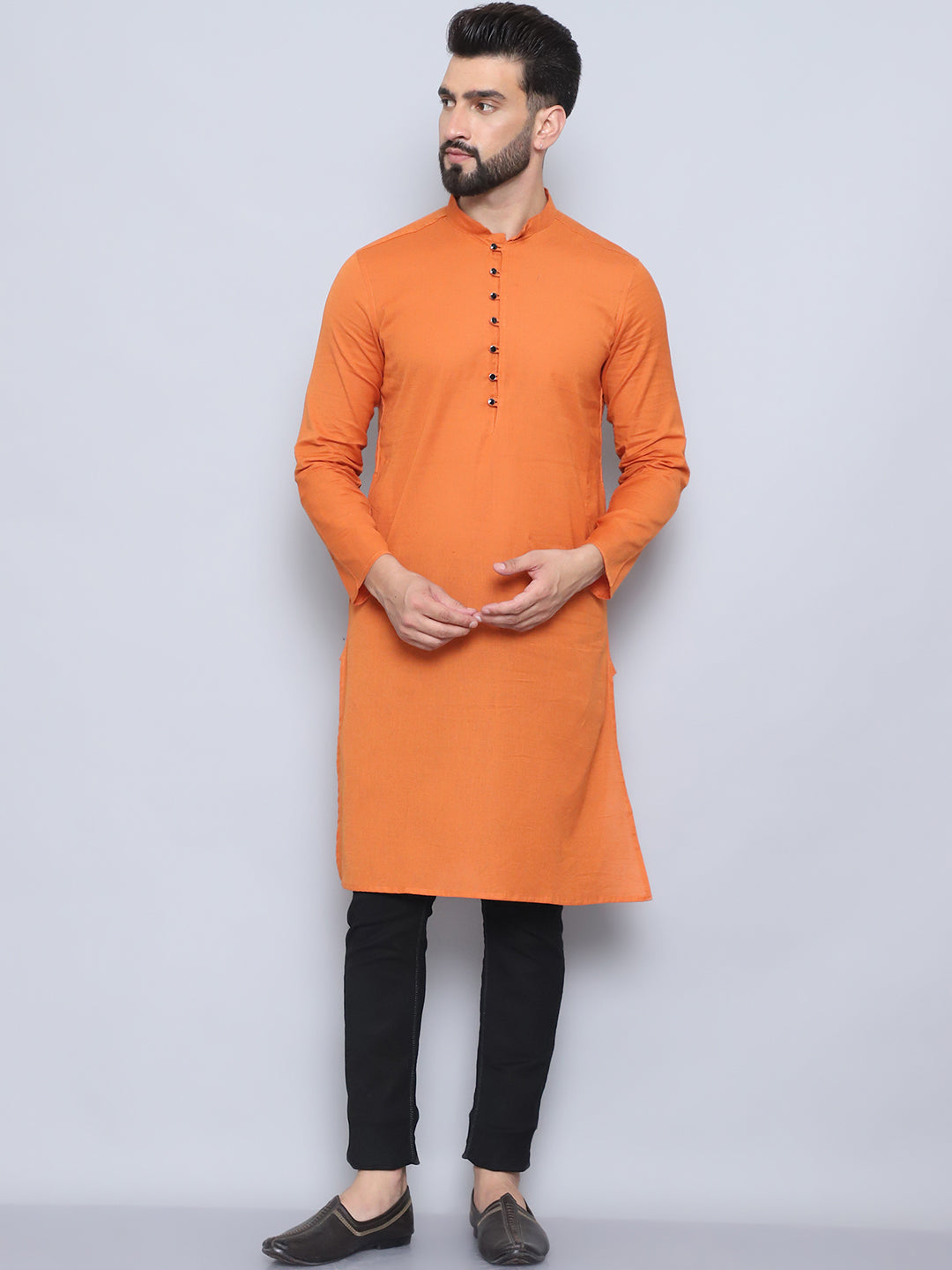 Even Apparels Men's Pure Cotton Orange Kurta - Distacart