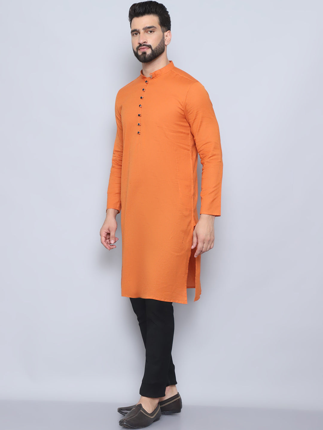 Even Apparels Men's Pure Cotton Orange Kurta - Distacart