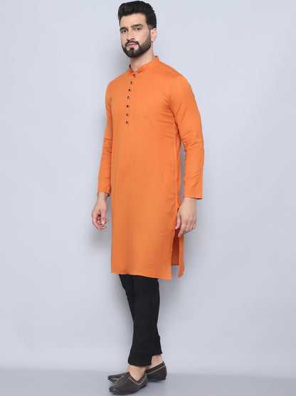 Even Apparels Men's Pure Cotton Orange Kurta - Distacart