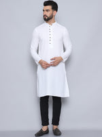 Thumbnail for Even Apparels Men's Pure Cotton White Kurta - Distacart