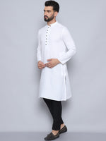 Thumbnail for Even Apparels Men's Pure Cotton White Kurta - Distacart