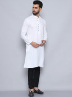 Thumbnail for Even Apparels Men's Pure Cotton White Kurta - Distacart