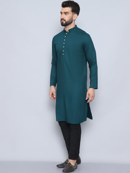 Even Apparels Men's Loop Button Green Kurta - Distacart