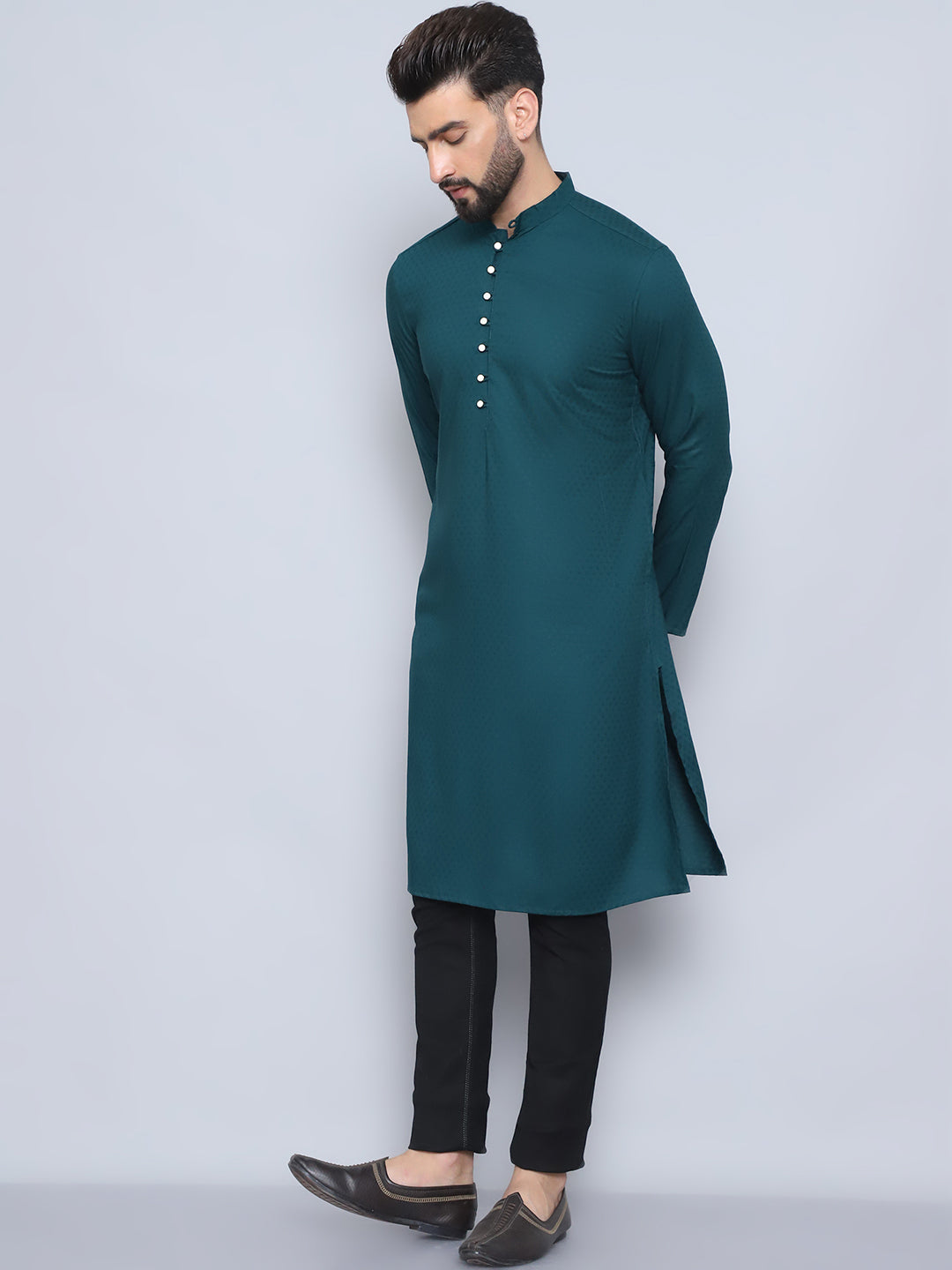 Even Apparels Men's Loop Button Green Kurta - Distacart