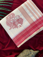 Thumbnail for Mameraa Sarees White Heritage With A Royal Touch Tussar Silk Saree-White - Dista