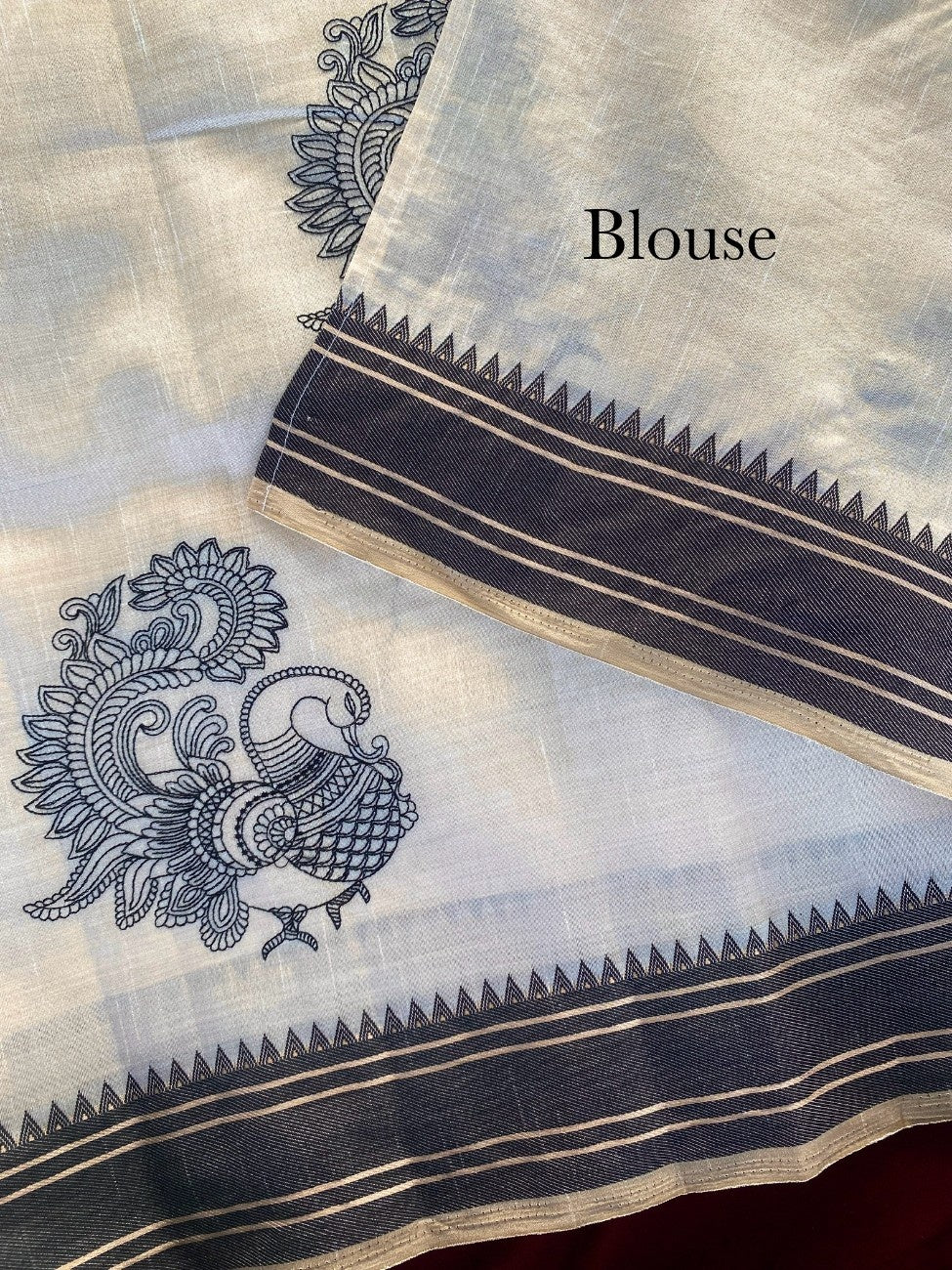 Mameraa Sarees White Heritage With A Royal Touch Tussar Silk Saree-White - Dista