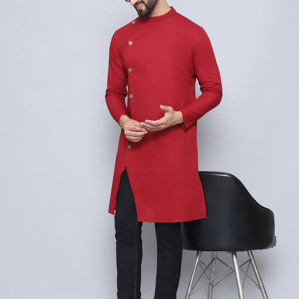 Even Apparels Men's Pure Cotton Maroon Sherwani Kurta - Distacart