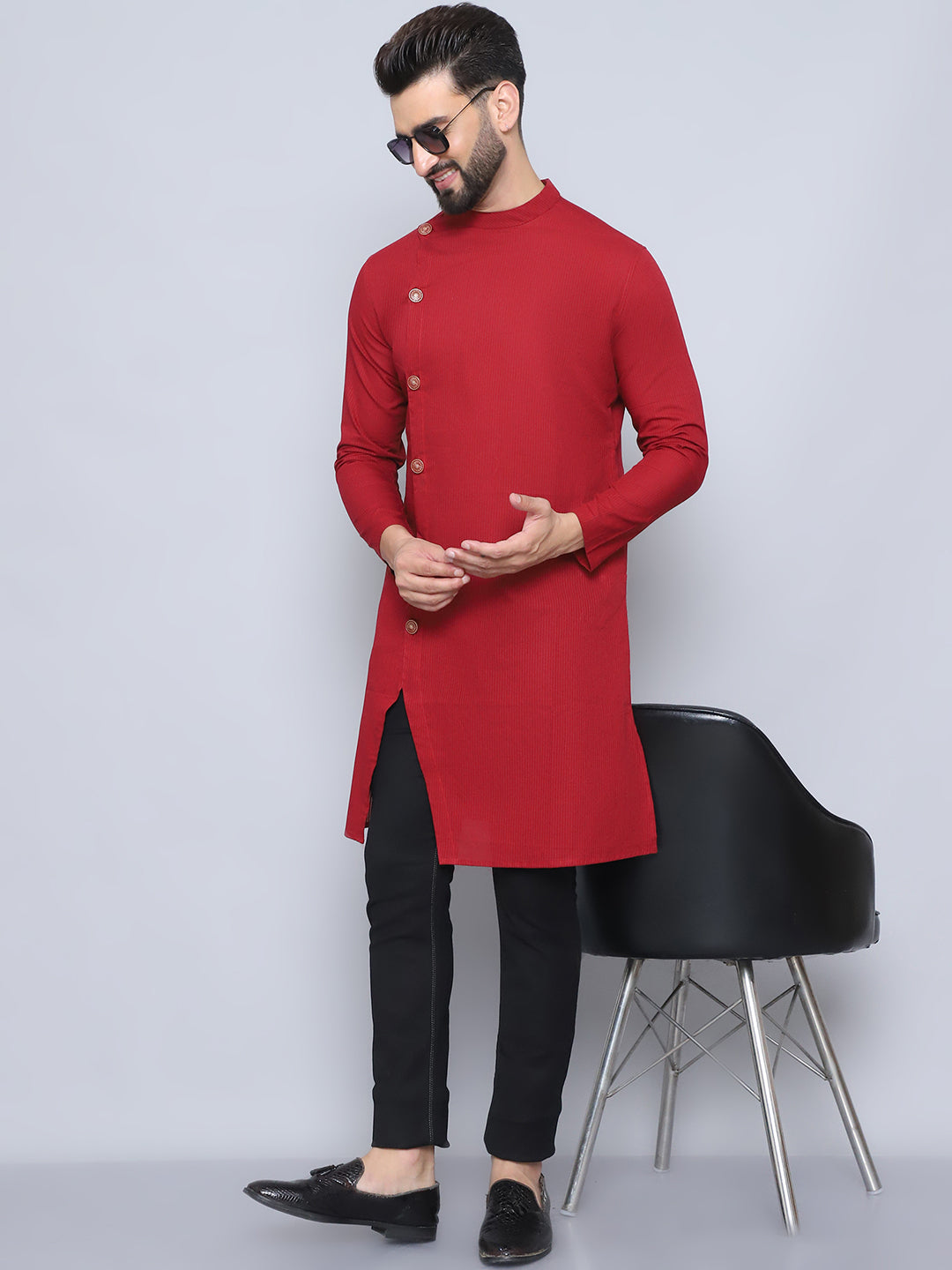 Even Apparels Men's Pure Cotton Maroon Sherwani Kurta - Distacart
