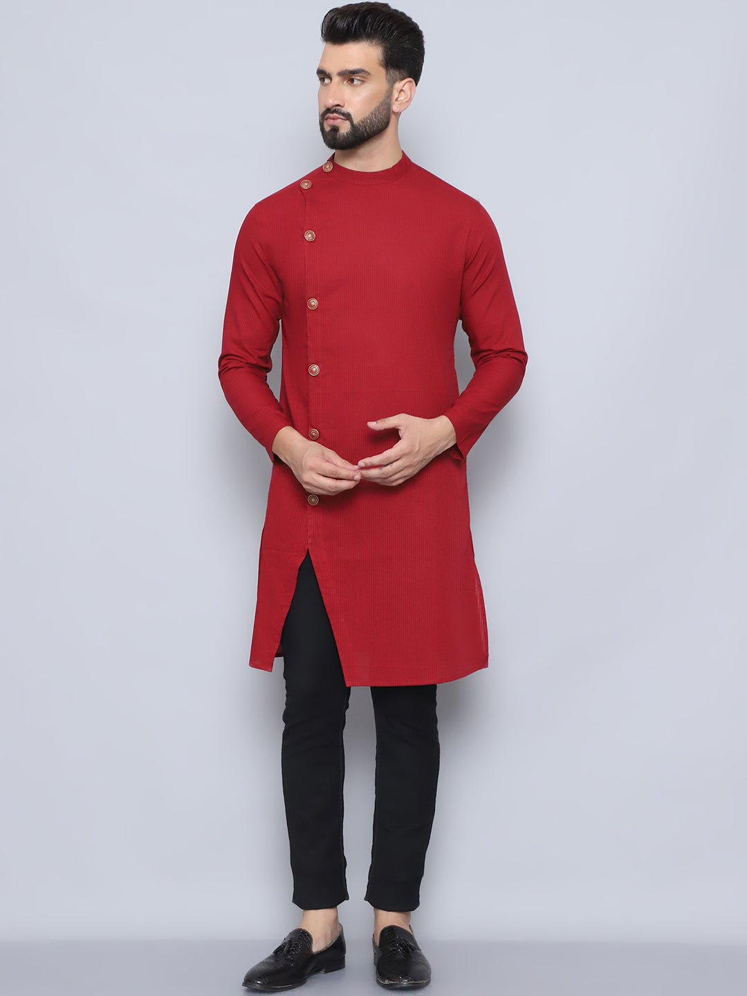 Even Apparels Men's Pure Cotton Maroon Sherwani Kurta - Distacart