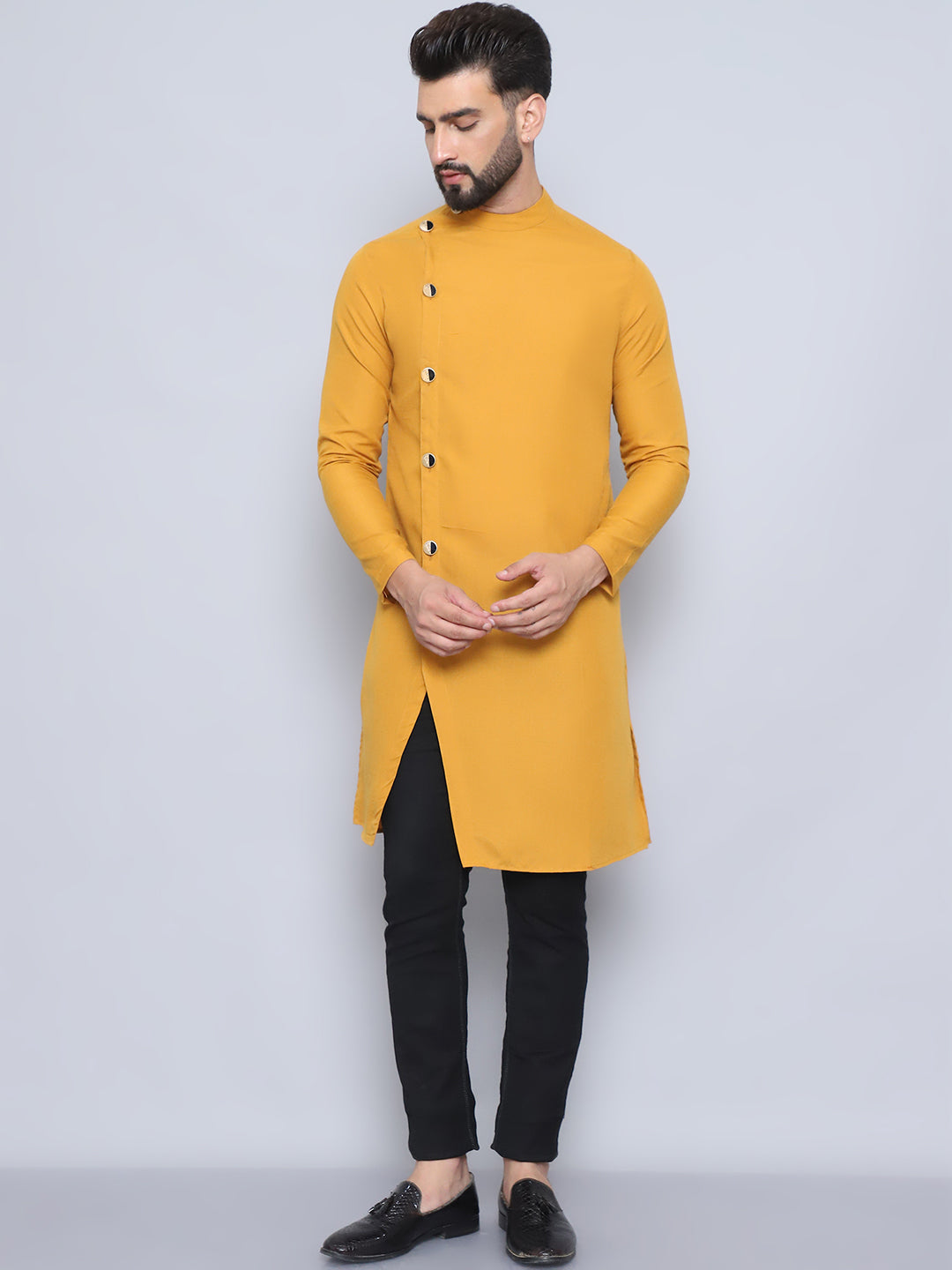 Even Apparels Men's Pure Cotton Yellow Sherwani Kurta - Distacart