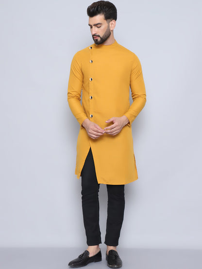 Even Apparels Men's Pure Cotton Yellow Sherwani Kurta - Distacart