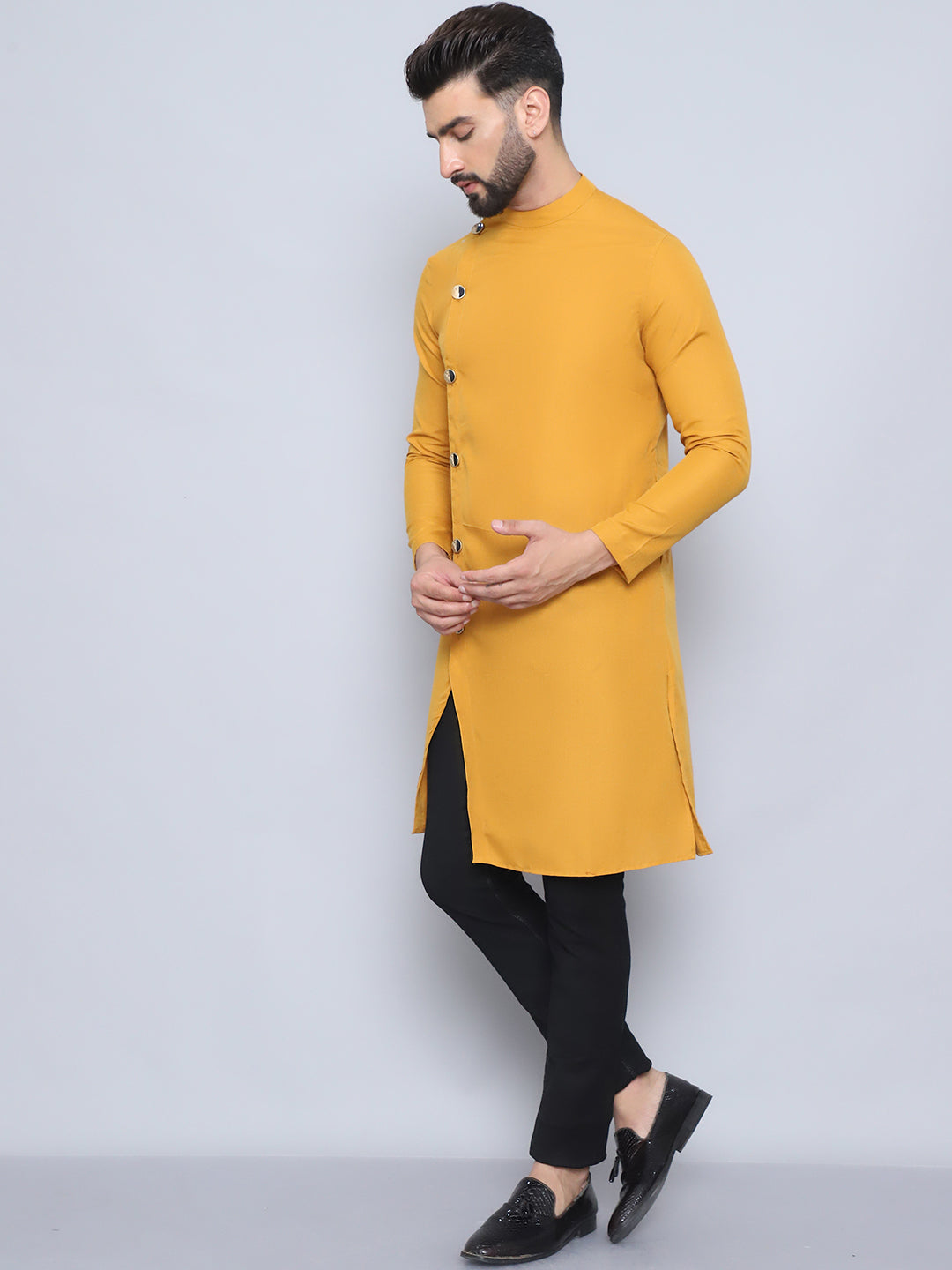 Even Apparels Men's Pure Cotton Yellow Sherwani Kurta - Distacart