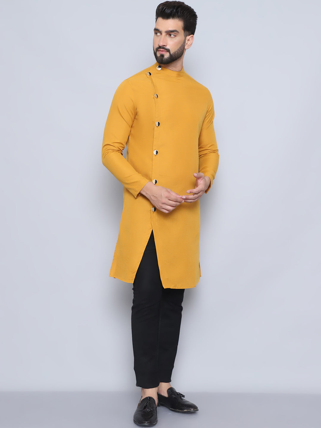 Even Apparels Men's Pure Cotton Yellow Sherwani Kurta - Distacart