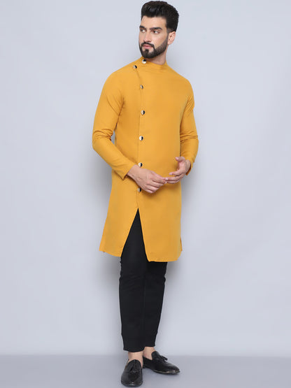 Even Apparels Men's Pure Cotton Yellow Sherwani Kurta - Distacart